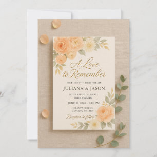 A Love to Remember Wedding Invitation   Peach-Cham
