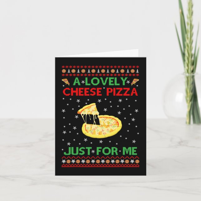 A Lovely Cheese Pizza  Alone Fun Kevin X-Mas Home  Card (Front)