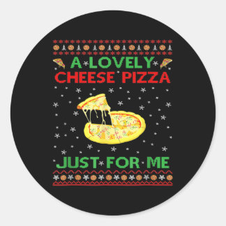 A Lovely Cheese Pizza Alone Funny Kevin X Mas Home Classic Round Sticker