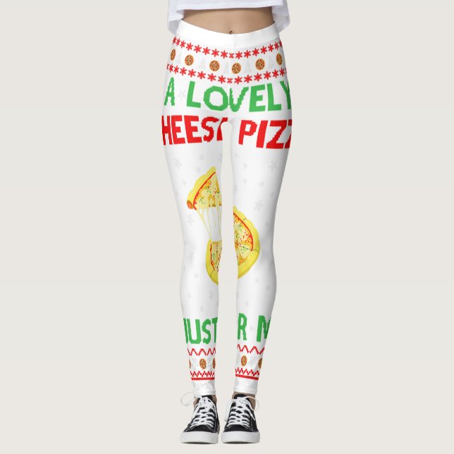 A Lovely Cheese Pizza Shirt Alone Funny Kevin X-Ma Leggings (Front)