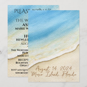 A Lovely Day For A Beach Wedding - Invitation
