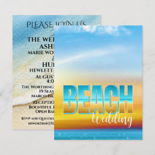 A Lovely Day For A Beach Wedding - Invitation