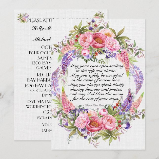 A Lovely Day For A Wedding Invitation (Front/Back)