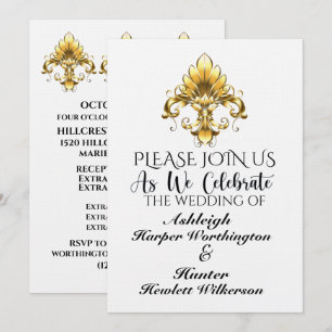 A Lovely Day For A Wedding on Linen - See Back Invitation