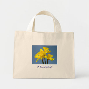 A Lovely Day! Tote Bag Yellow Daffodils Blue Sky
