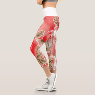 A lovely floral arrangement featuring red and pink capri leggings