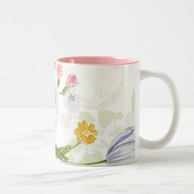 A lovely floral pattern Two-Tone coffee mug (Right)