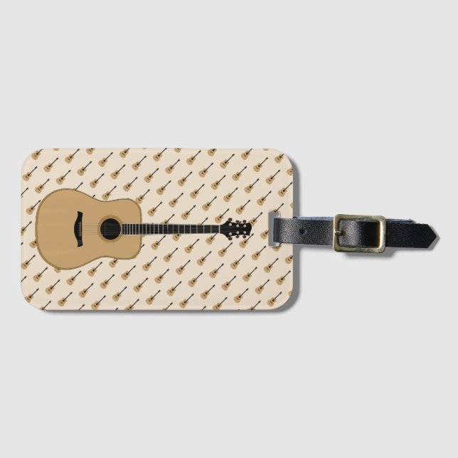 A lovely guitar luggage tag (Front Horizontal)