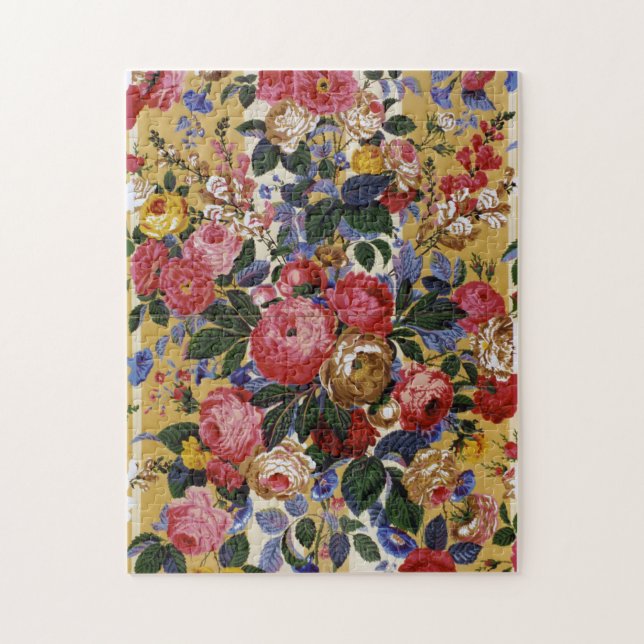 A Lovely Philip Jacobs Fabric Floral Jigsaw Puzzle (Vertical)