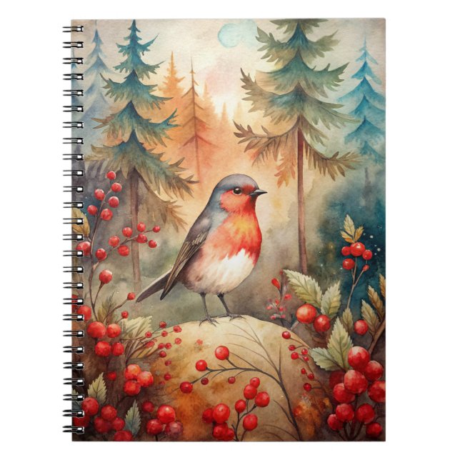 A lovely Robin in Autumn Notebook (Front)