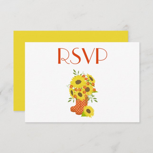 A lovely Rustic Sunflower RSVP Invitation (Front/Back)