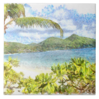 A lovely tropical paradise tile