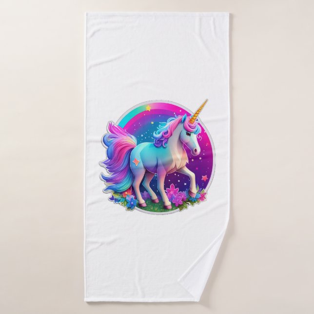A Lovely Unicorn  Bath Towel (Bath Towel)
