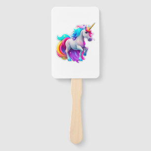 A Lovely Unicorn Sticker 2 Hand Fan