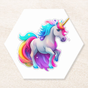 A Lovely Unicorn Sticker 2 Paper Coaster