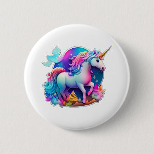A Lovely Unicorn Sticker  6 Cm Round Badge