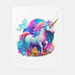 A Lovely Unicorn Sticker Fleece Blanket