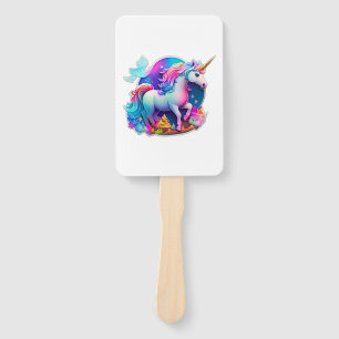 A Lovely Unicorn Sticker Hand Fan