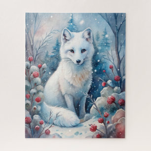 A Lovely White Fox in Winter Jigsaw Puzzle