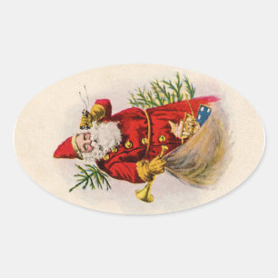 A Loving Greeting from Santa Oval Sticker