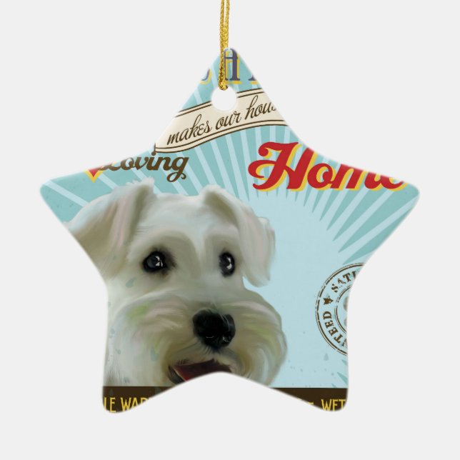 A Loving Mini Schnauzer Makes Our House Home Ceramic Tree Decoration (Front)