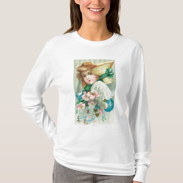 A Loving Thought Maiden with Bonnet T-Shirt (Front)