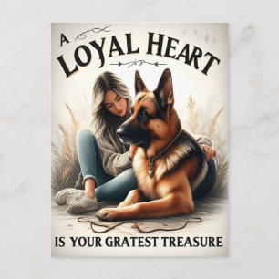 A Loyal Heart With A German Shepherd Postcard