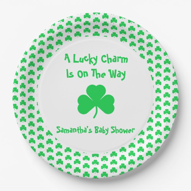A Lucky Charm Is On The Way Paper Plate (Front)