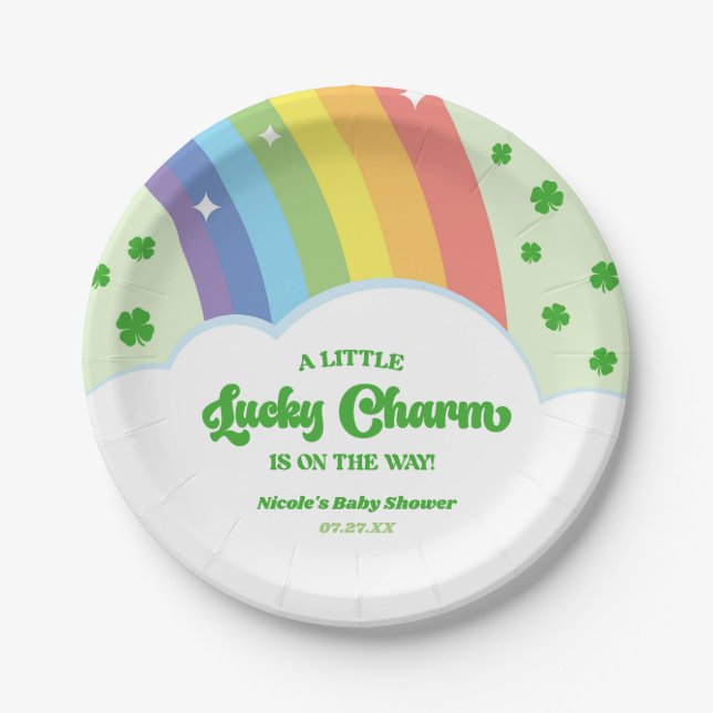 A Lucky Charm St. Patrick's Day Baby Shower Paper Plate (Front)