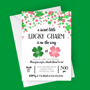 A Lucky Charm, St Patricks Day Gender Reveal Party Invitation
