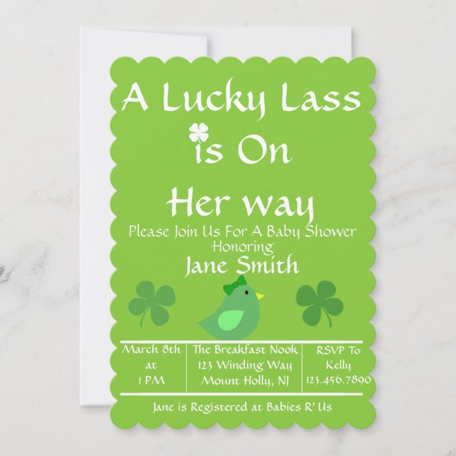 A Lucky LassIs On HerWay? Invitation (Front)