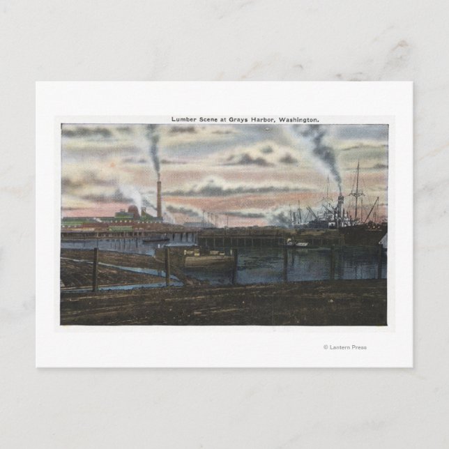 A Lumber Scene Postcard (Front)