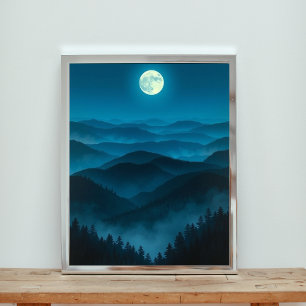 A Luminous Full Moon Illuminating Poster