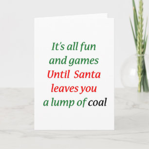 A Lump Of Coal Holiday Card