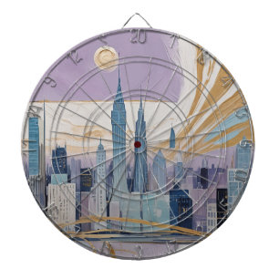 A Lunar Cityscape Dartboard