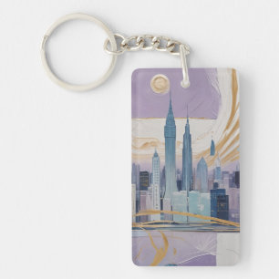 A Lunar Cityscape Key Ring
