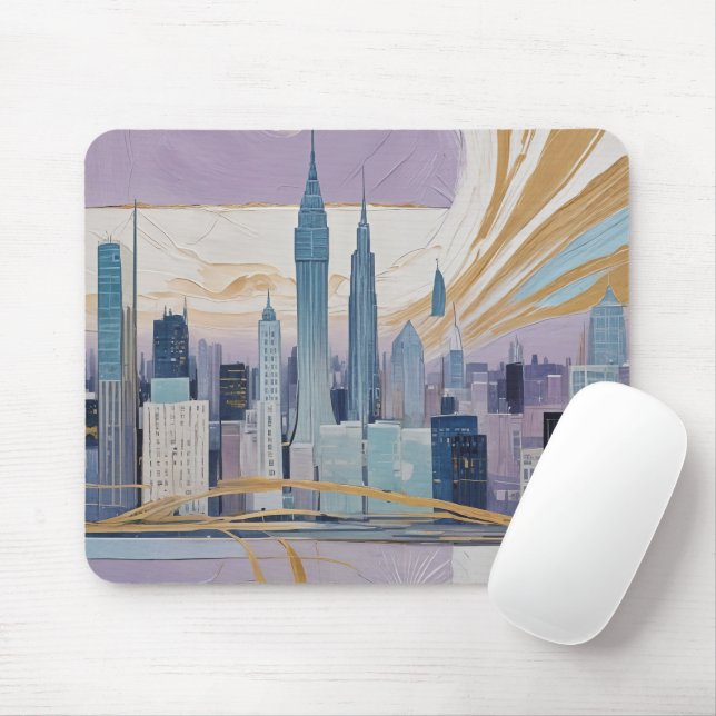 A Lunar Cityscape Mouse Mat (With Mouse)