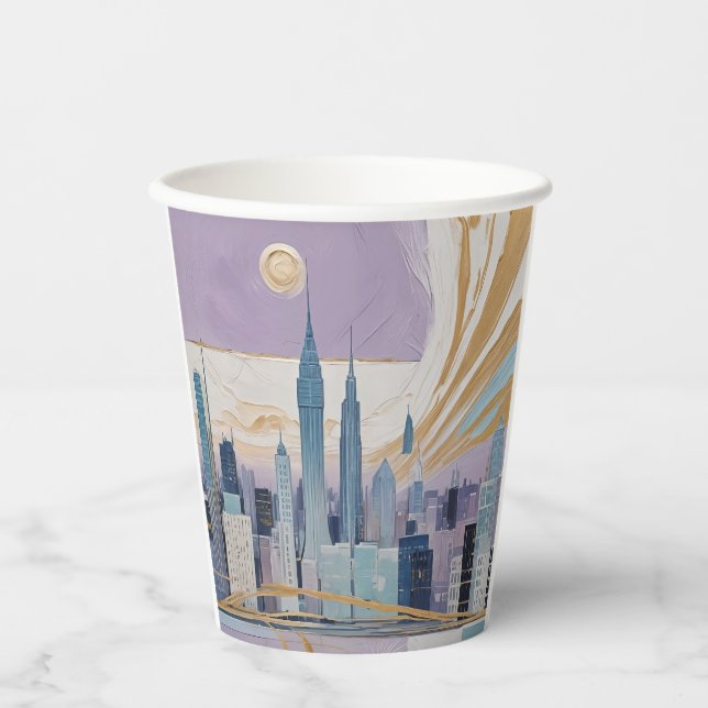 A Lunar Cityscape Paper Cups (Front)