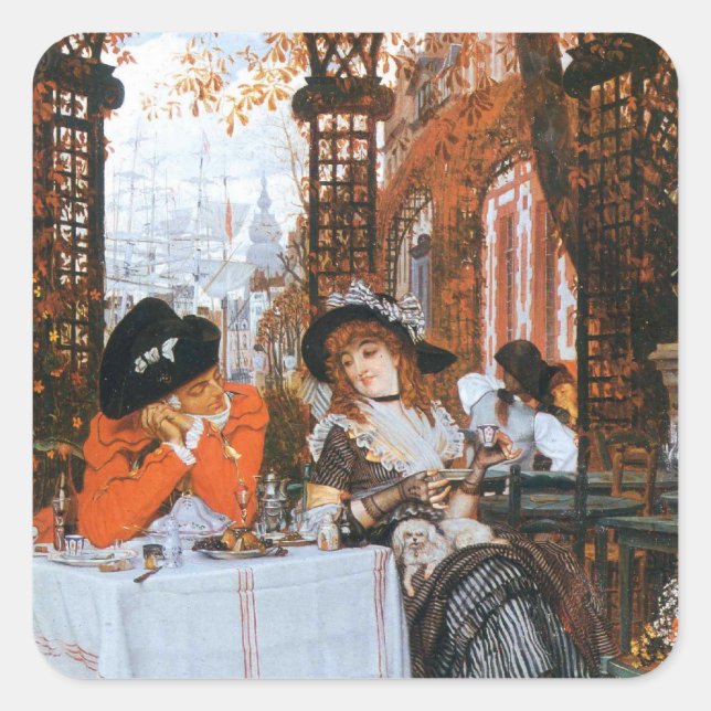 A Luncheon Romance Square Sticker (Front)