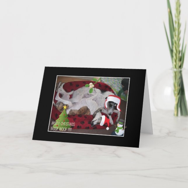 A Lurcher Christmas Holiday Card (Front)