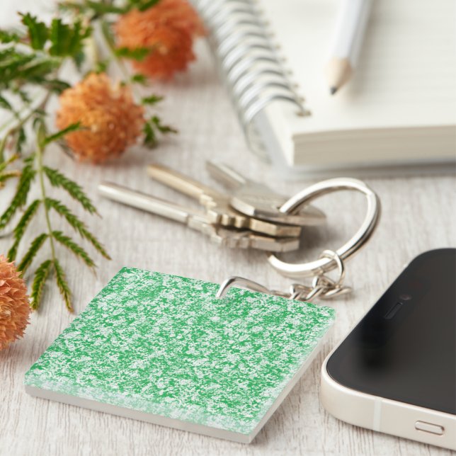 A lush, green fern with delicate, arching fronds f key ring (Front Right)