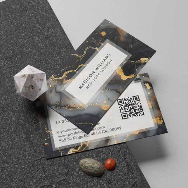 A luxurious black marble background business card (Creator Uploaded)