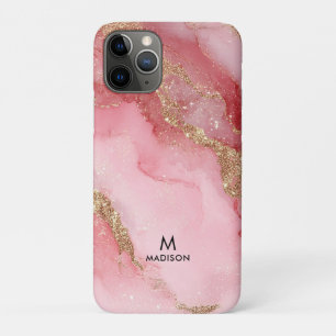 A luxurious pink marble background iPhone 11 pro case