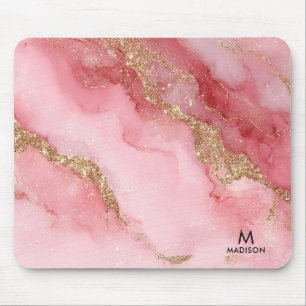 A luxurious pink marble background mouse mat