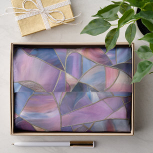 A luxurious Purple Tones Stained Glass Pattern Tissue Paper
