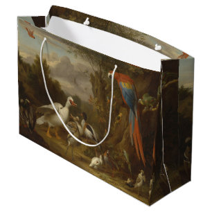 A Macaw Ducks Parrots and Other Birds in a Landsca Large Gift Bag