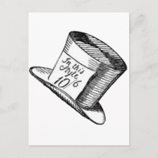 A Mad Hatter Hat Postcard (Front)