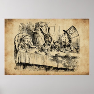  A Mad Tea-Party  (1865) by John Tenniel  Poster