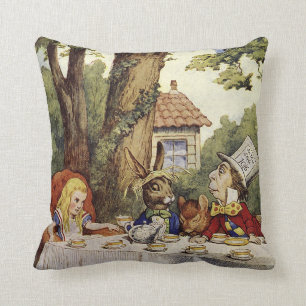A Mad Tea Party with Alice in Wonderland Pillow