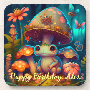 A magic frog in a magic forest coaster